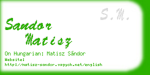 sandor matisz business card